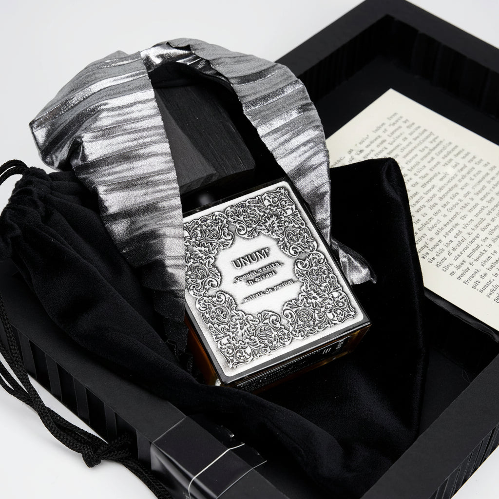 Black and silver product in a black box with a white background