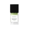 Perfume bottle labeled 'Eucalyptus Patchouli' by BOHOBOCO on a white background