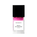 Perfume bottle labeled 'Magic Mushrooms' by BOHOBOCO on a white background
